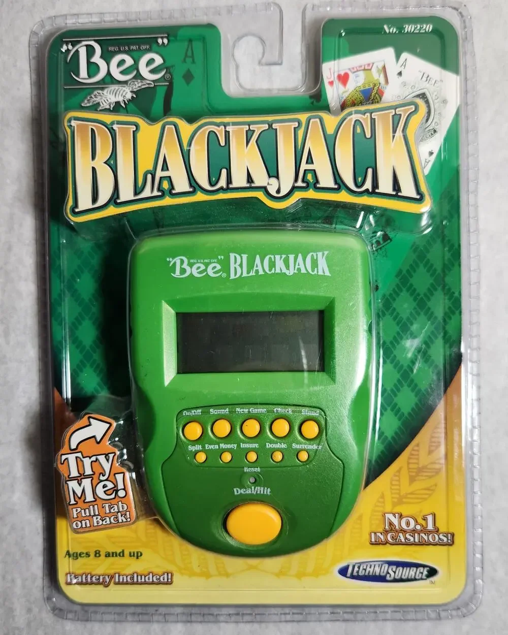 Bee Techno Source Blackjack No. 30220 Handheld Electronic Game Brand New 2003